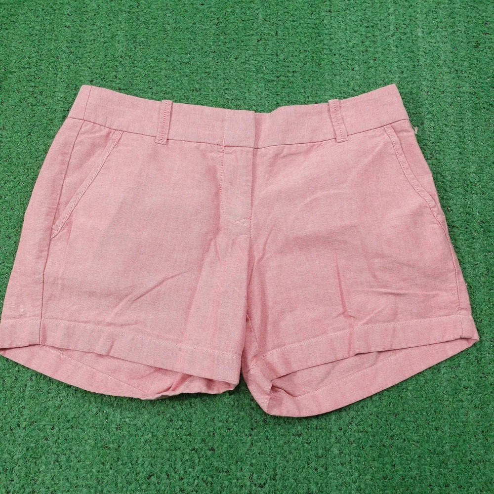 J.CREW Chino Shorts Womens Size 2 Pink Twill Flat‎ Front 100% Cotton Pockets